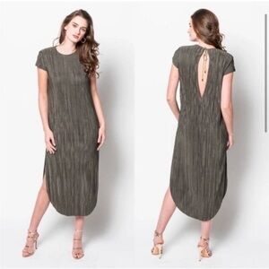 ⭐️Sabina Musayev Renaissance Short Sleeve Textured Maxi Dress Olive⭐️